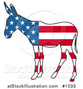 Vector Illustration of a Democratic Donkey American Flag by AtStockIllustration