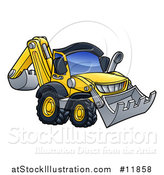 Vector Illustration of a Digger Bulldozer Machine by AtStockIllustration