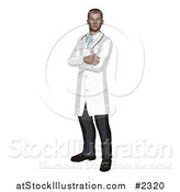 Vector Illustration of a Doctor Standing with His Arms Crossed by AtStockIllustration