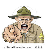 Vector Illustration of a Drill Sargent Spitting As He Shouts by AtStockIllustration