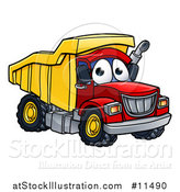 Vector Illustration of a Dumo Truck Mascot Character by AtStockIllustration