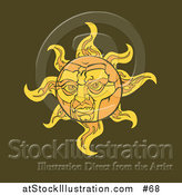 Vector Illustration of a Face on the Sun by AtStockIllustration