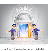Vector Illustration of a FAME Venue Entrance with Welcoming Friendly Doormen by AtStockIllustration
