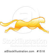 Vector Illustration of a Fast Yellow Cheetah in Profile, Sprinting past by AtStockIllustration