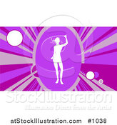 Vector Illustration of a Female Dancer Surrounded by Purple Lights by AtStockIllustration