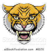 Vector Illustration of a Fierce Wildcat Mascot Head Roaring by AtStockIllustration