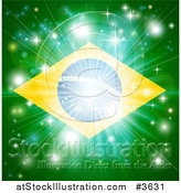 Vector Illustration of a Firework Burst over a Brazil Flag by AtStockIllustration