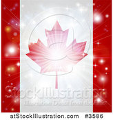 Vector Illustration of a Firework Burst over a Canadian Flag by AtStockIllustration