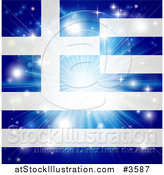 Vector Illustration of a Firework Burst over a Greek Flag by AtStockIllustration