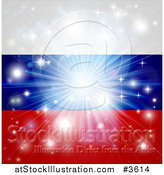 Vector Illustration of a Firework Burst over a Russian Flag by AtStockIllustration