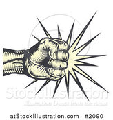 Vector Illustration of a Fist Making Impact by AtStockIllustration