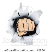 Vector Illustration of a Fist Punching Through Paper by AtStockIllustration