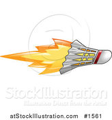 Vector Illustration of a Flaming Badminton Shuttlecock Flying past by AtStockIllustration