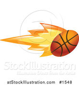 Vector Illustration of a Flaming Basketball Flying past by AtStockIllustration
