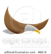 Vector Illustration of a Flying Bald Eagle with Sample Text by AtStockIllustration