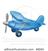 Vector Illustration of a Flying Blue Airplane by AtStockIllustration