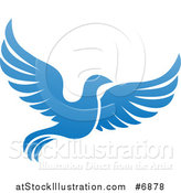 Vector Illustration of a Flying Blue Bird by AtStockIllustration