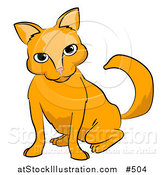 Vector Illustration of a Frisky Orange Cat by AtStockIllustration