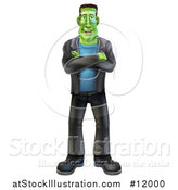Vector Illustration of a Full Length Happy Frankenstein by AtStockIllustration