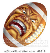 Vector Illustration of a Furious American Football Character Mascot by AtStockIllustration