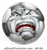 Vector Illustration of a Furious Soccer Ball Character Mascot by AtStockIllustration