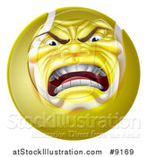 Vector Illustration of a Furious Tennis Ball Character Mascot by AtStockIllustration