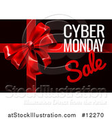 Vector Illustration of a Gift Bow with Cyber Monday Sale Text on Black by AtStockIllustration