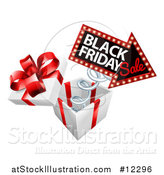 Vector Illustration of a Gift Box with a Black Friday Sale Sign by AtStockIllustration