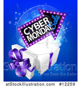 Vector Illustration of a Gift Box with a Cyber Monday Sale Sign by AtStockIllustration