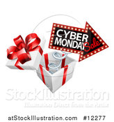Vector Illustration of a Gift Box with a Cyber Monday Sale Sign by AtStockIllustration