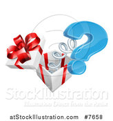 Vector Illustration of a Gift Box with a Springy Question Mark by AtStockIllustration