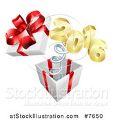 Vector Illustration of a Gift with a Springy New Year by AtStockIllustration