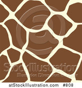 Vector Illustration of a Giraffe Animal Print Background with Brown and Tan Patterns by AtStockIllustration