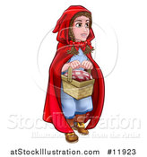 Vector Illustration of a Girl, Little Red Riding Hood, Holding a Basket by AtStockIllustration