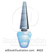 Vector Illustration of a Glass Bottle of Blue Nail Polish by AtStockIllustration