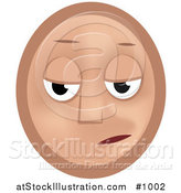 Vector Illustration of a Gloomy Emoticon - Tan Version by AtStockIllustration