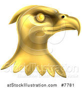 Vector Illustration of a Gold Bald Eagle Head by AtStockIllustration