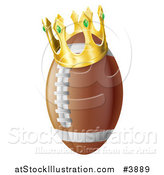 Vector Illustration of a Gold Crown on an American Football by AtStockIllustration