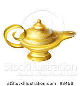 Vector Illustration of a Gold Genie Oil Lamp by AtStockIllustration