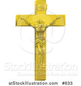 Vector Illustration of a Gold Jesus Nailed to the Cross by AtStockIllustration