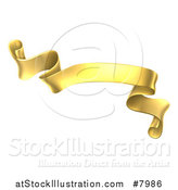 Vector Illustration of a Gold Scroll Ribbon Banner by AtStockIllustration