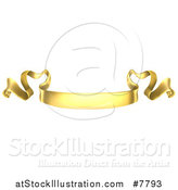 Vector Illustration of a Golden Scroll Ribbon Banner by AtStockIllustration