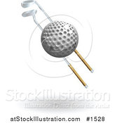 Vector Illustration of a Golf Ball and Two Golf Clubs by AtStockIllustration