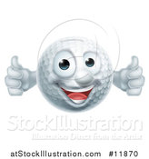 Vector Illustration of a Golf Ball Mascot Giving Two Thumbs up by AtStockIllustration