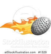 Vector Illustration of a Golf Ball on Fire by AtStockIllustration