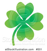 Vector Illustration of a Good Luck Four Leaf Clover by AtStockIllustration