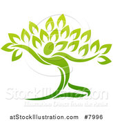 Vector Illustration of a Graceful Gradient Green Tree Man by AtStockIllustration