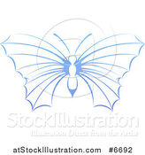 Vector Illustration of a Gradient Blue Butterfly by AtStockIllustration