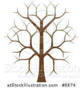 Vector Illustration of a Gradient Brown Bare Tree by AtStockIllustration