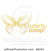 Vector Illustration of a Gradient Dark Yellow Butterfly with Sample Text by AtStockIllustration